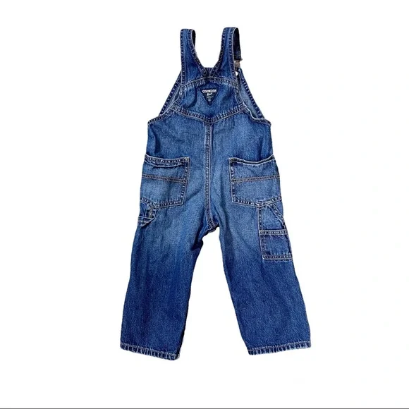OshKosh B’gosh Denim Overalls 24 Months Spell Out Logo - Picture 2 of 7